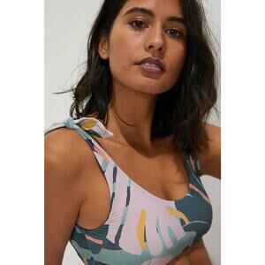 Anthropologie Malai Balazo Printed Adjustable Tie Shoulder Straps Bikini Top Med